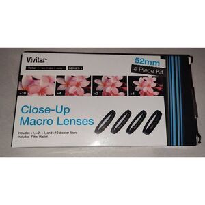 Vivitar 52mm 4pc HD Macro Close-UP Lens Filter Set +1 +2 +4 +10 NIB